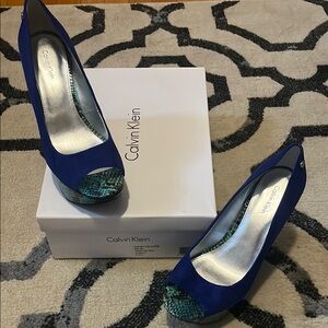 Calvin Klein Blue and Green Stiletto Heels